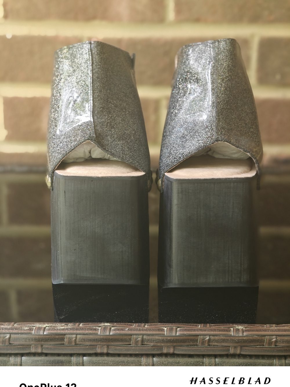 Jeffrey Campbell Black 🖤 Glitter Studded Platform Mules - Picture 3 of 11